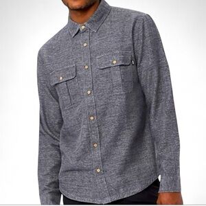 Tentree Long Sleeve Button Down Flannel Organic Cotton Gray Size Small NWT